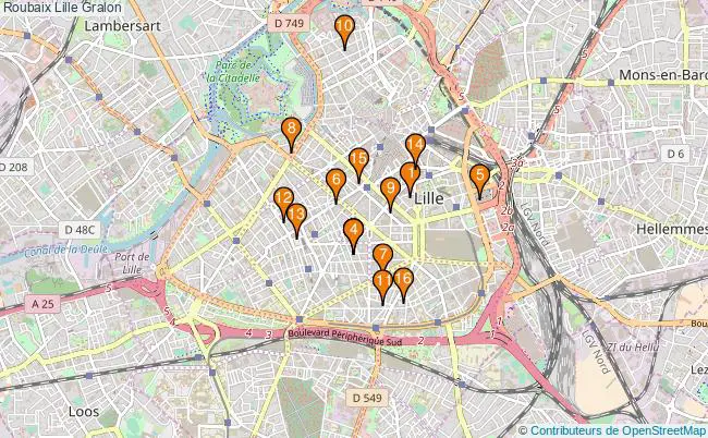 plan Roubaix Lille Associations Roubaix Lille : 23 associations