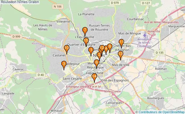 plan Roussillon Nîmes Associations Roussillon Nîmes : 14 associations
