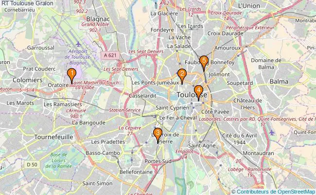 plan RT Toulouse Associations RT Toulouse : 4 associations
