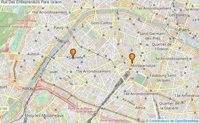 plan Rue Des Entrepreneurs Paris Associations Rue Des Entrepreneurs Paris : 2 associations