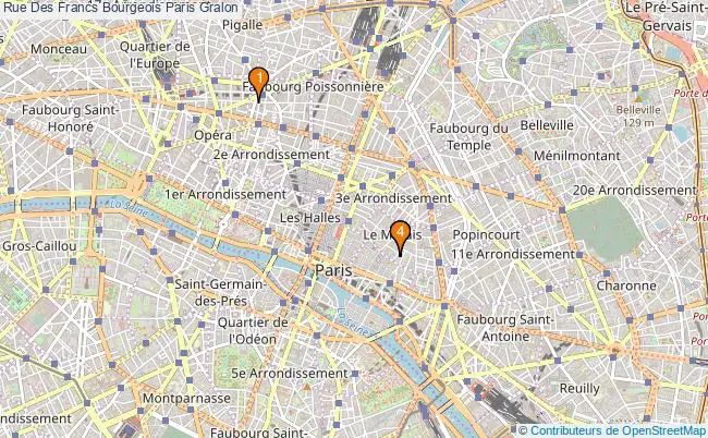 plan Rue Des Francs Bourgeois Paris Associations Rue Des Francs Bourgeois Paris : 5 associations