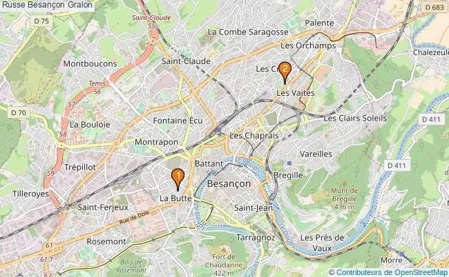 plan Russe Besançon Associations russe Besançon : 1 associations