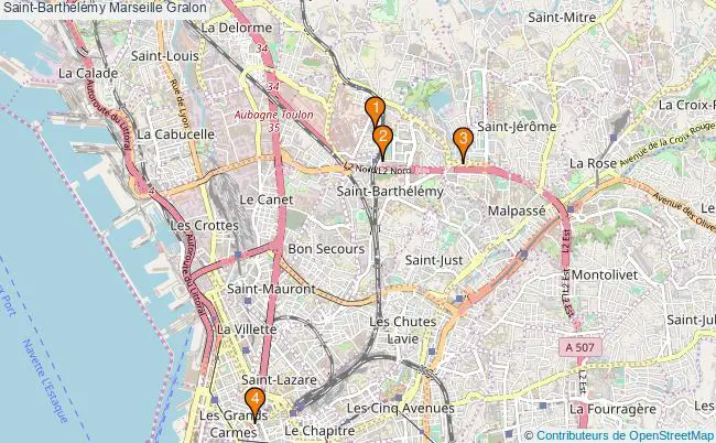 plan Saint-Barthélémy Marseille Associations Saint-Barthélémy Marseille : 4 associations