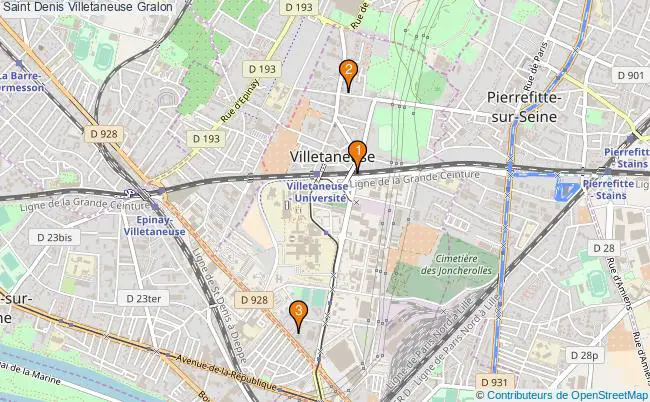 plan Saint Denis Villetaneuse Associations Saint Denis Villetaneuse : 3 associations