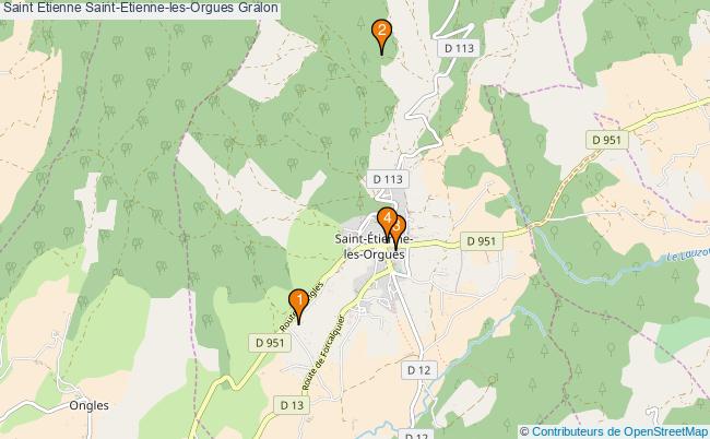 plan Saint Etienne Saint-Etienne-les-Orgues Associations Saint Etienne Saint-Etienne-les-Orgues : 5 associations