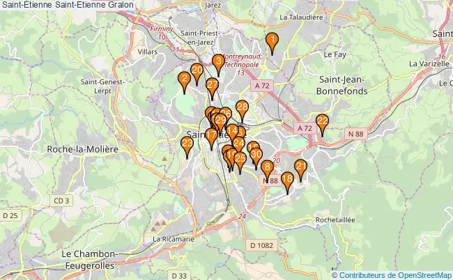 plan Saint-Étienne Saint-Etienne Associations Saint-Étienne Saint-Etienne : 131 associations