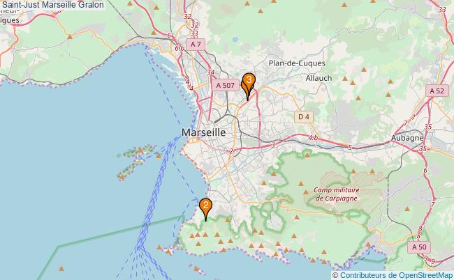 plan Saint-Just Marseille Associations Saint-Just Marseille : 3 associations