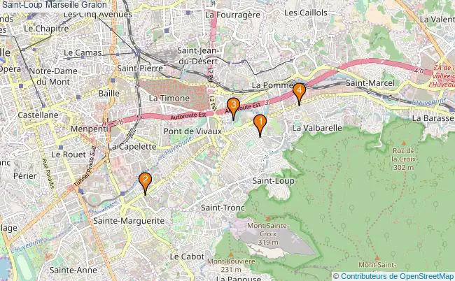 plan Saint-Loup Marseille Associations Saint-Loup Marseille : 4 associations