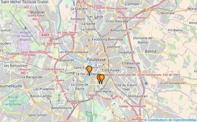 plan Saint Michel Toulouse Associations Saint Michel Toulouse : 4 associations