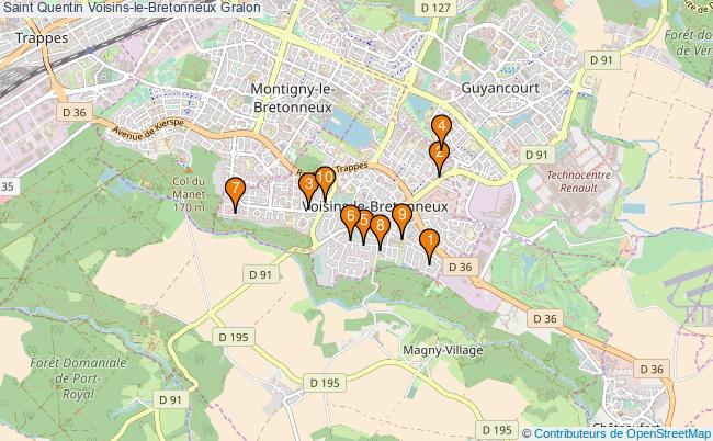 plan Saint Quentin Voisins-le-Bretonneux Associations Saint Quentin Voisins-le-Bretonneux : 10 associations