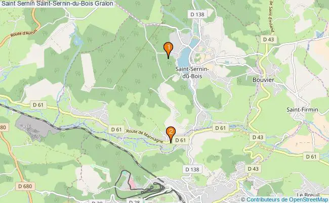 plan Saint Sernin Saint-Sernin-du-Bois Associations Saint Sernin Saint-Sernin-du-Bois : 2 associations