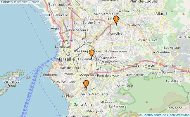 plan Saintes Marseille Associations Saintes Marseille : 3 associations