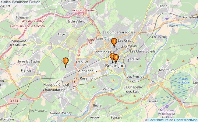plan Salles Besançon Associations Salles Besançon : 8 associations