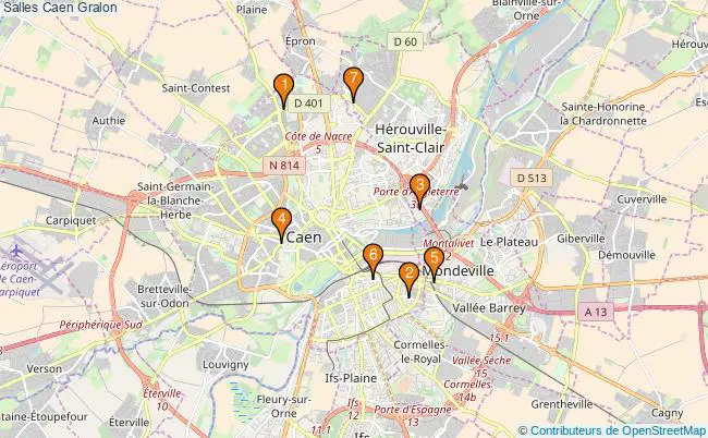 plan Salles Caen Associations Salles Caen : 8 associations