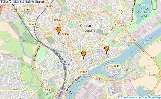 plan Salles Chalon-sur-Saône Associations Salles Chalon-sur-Saône : 4 associations