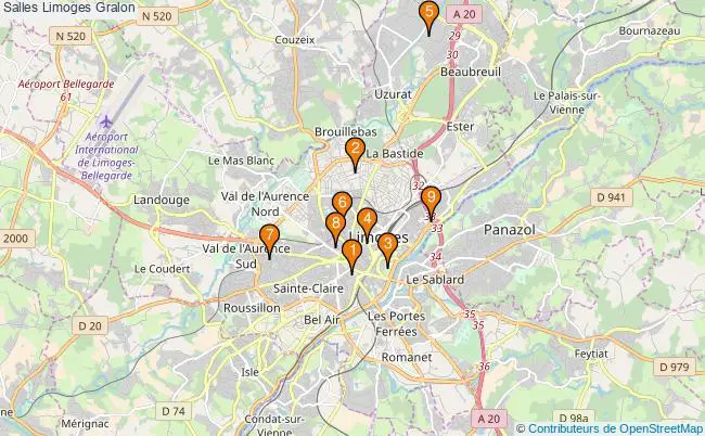 plan Salles Limoges Associations Salles Limoges : 12 associations