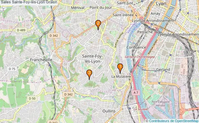 plan Salles Sainte-Foy-lès-Lyon Associations Salles Sainte-Foy-lès-Lyon : 4 associations