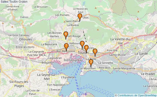 plan Salles Toulon Associations Salles Toulon : 9 associations
