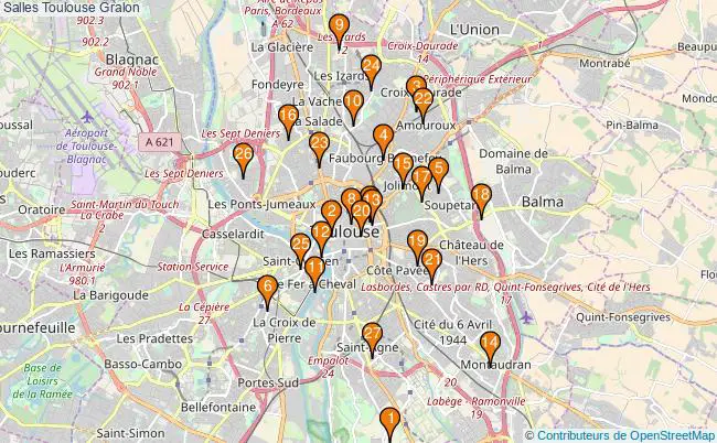 plan Salles Toulouse Associations Salles Toulouse : 34 associations