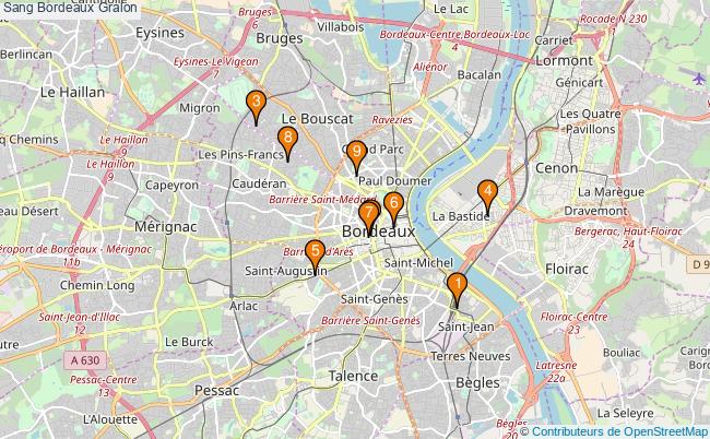 plan Sang Bordeaux Associations sang Bordeaux : 8 associations