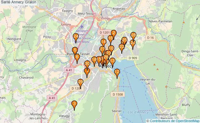 plan Santé Annecy Associations Santé Annecy : 62 associations