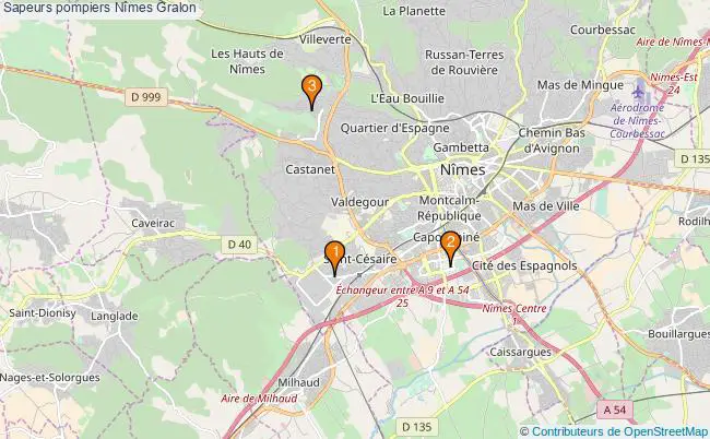 plan Sapeurs pompiers Nîmes Associations sapeurs pompiers Nîmes : 3 associations