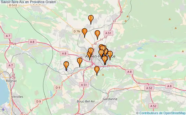 plan Savoir-faire Aix en Provence Associations Savoir-faire Aix en Provence : 25 associations