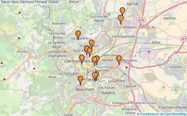 plan Savoir-faire Clermont-Ferrand Associations Savoir-faire Clermont-Ferrand : 13 associations