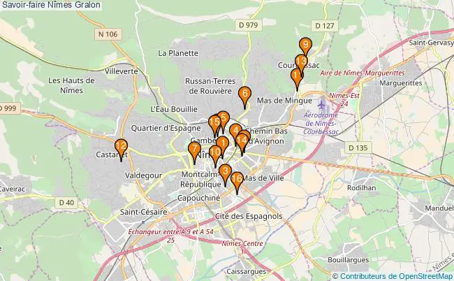 plan Savoir-faire Nîmes Associations Savoir-faire Nîmes : 16 associations