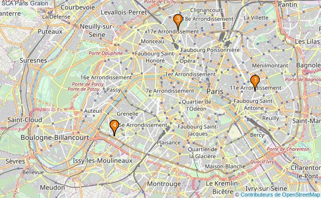 plan SCA Paris Associations SCA Paris : 5 associations