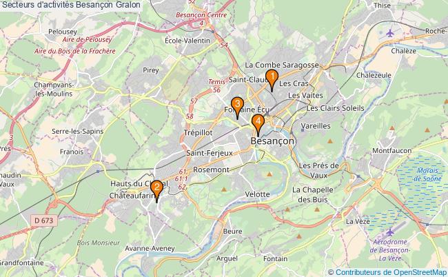 plan Secteurs d'activités Besançon Associations secteurs d'activités Besançon : 5 associations