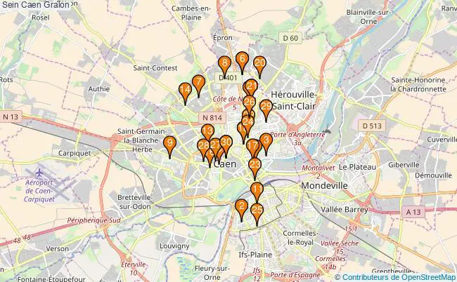plan Sein Caen Associations Sein Caen : 136 associations
