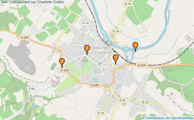 plan Sein Châteauneuf-sur-Charente Associations Sein Châteauneuf-sur-Charente : 4 associations