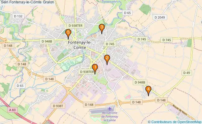plan Sein Fontenay-le-Comte Associations Sein Fontenay-le-Comte : 5 associations