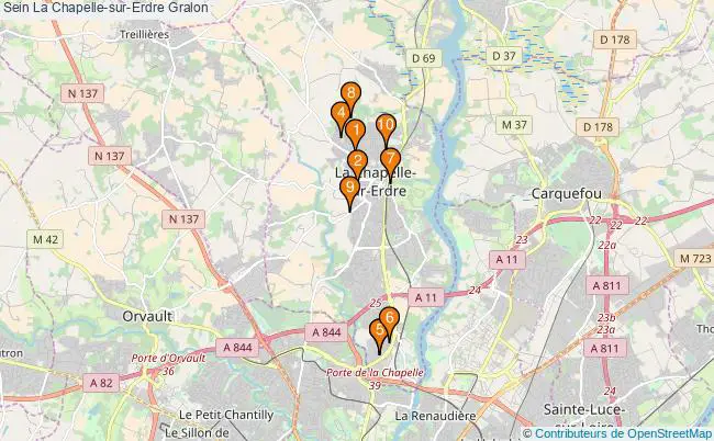 plan Sein La Chapelle-sur-Erdre Associations Sein La Chapelle-sur-Erdre : 11 associations