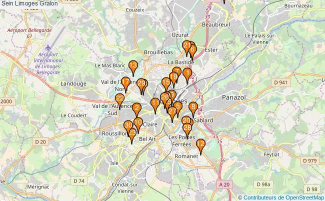 plan Sein Limoges Associations Sein Limoges : 154 associations