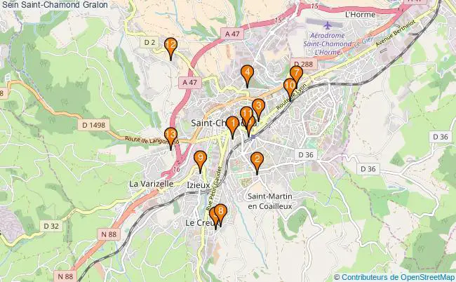 plan Sein Saint-Chamond Associations Sein Saint-Chamond : 16 associations