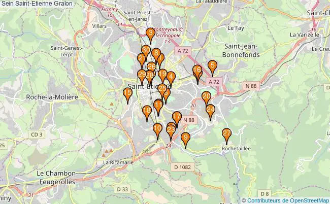 plan Sein Saint-Etienne Associations Sein Saint-Etienne : 143 associations