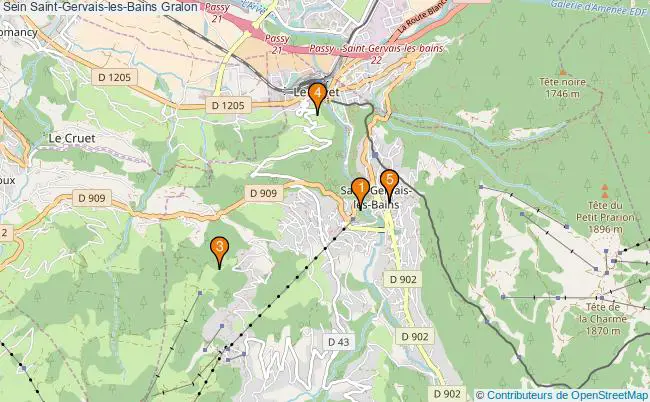 plan Sein Saint-Gervais-les-Bains Associations Sein Saint-Gervais-les-Bains : 6 associations