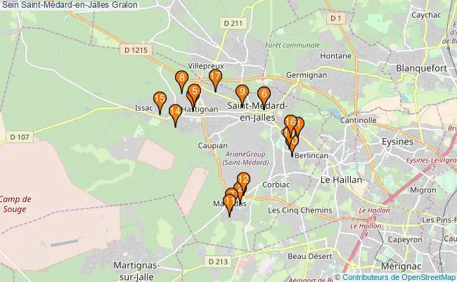 plan Sein Saint-Médard-en-Jalles Associations Sein Saint-Médard-en-Jalles : 19 associations