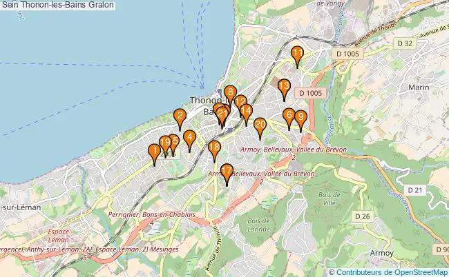 plan Sein Thonon-les-Bains Associations Sein Thonon-les-Bains : 23 associations