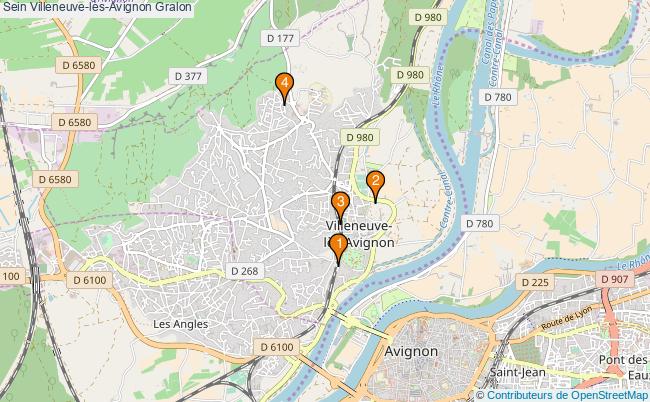 plan Sein Villeneuve-lès-Avignon Associations Sein Villeneuve-lès-Avignon : 4 associations