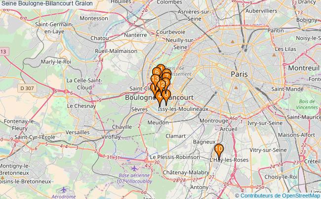 plan Seine Boulogne-Billancourt Associations Seine Boulogne-Billancourt : 14 associations