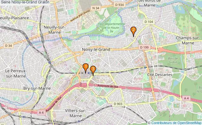 plan Seine Noisy-le-Grand Associations Seine Noisy-le-Grand : 3 associations