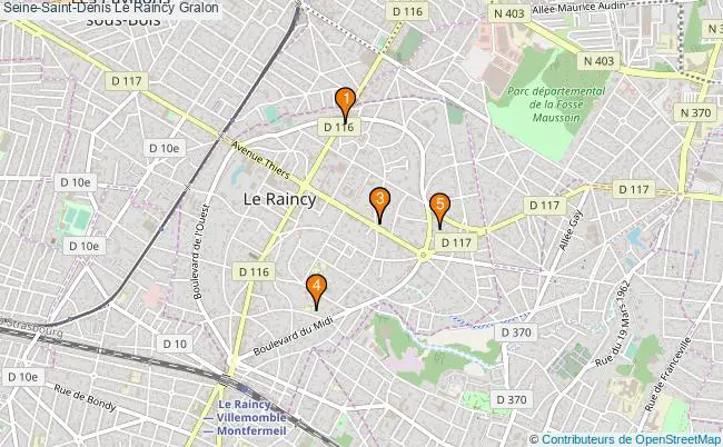 plan Seine-Saint-Denis Le Raincy Associations Seine-Saint-Denis Le Raincy : 5 associations