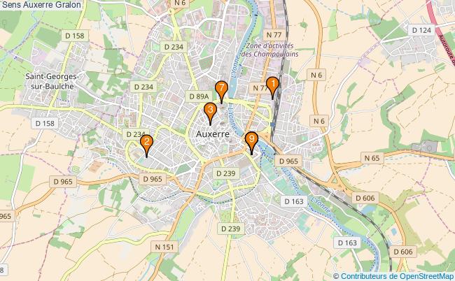 plan Sens Auxerre Associations Sens Auxerre : 9 associations