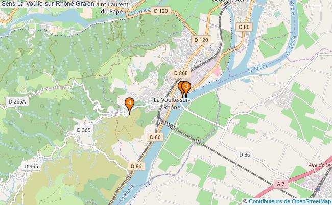 plan Sens La Voulte-sur-Rhône Associations Sens La Voulte-sur-Rhône : 4 associations