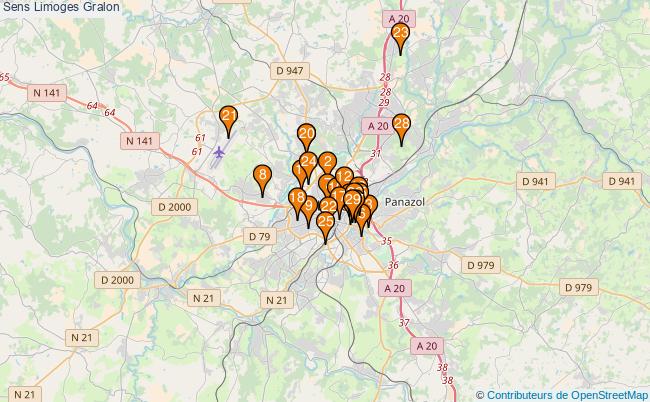 plan Sens Limoges Associations Sens Limoges : 29 associations
