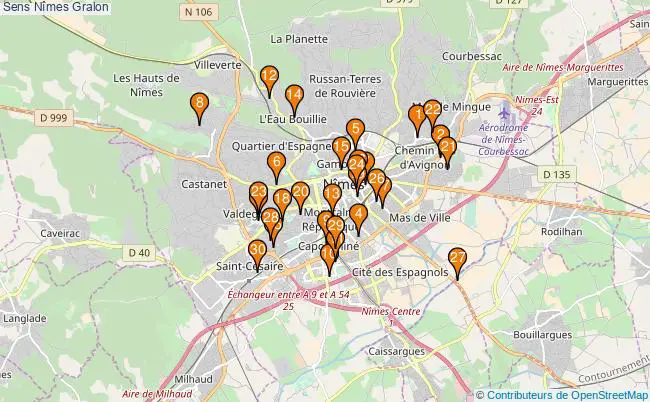 plan Sens Nîmes Associations Sens Nîmes : 31 associations