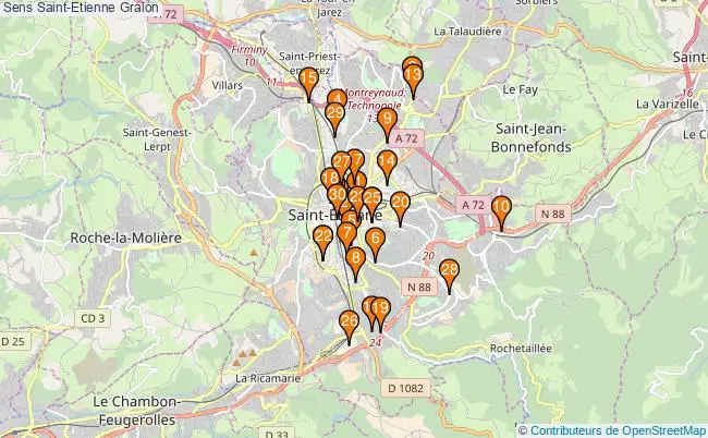 plan Sens Saint-Etienne Associations Sens Saint-Etienne : 35 associations